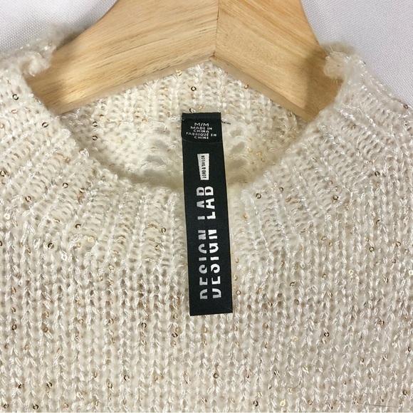 Lord & Taylor Design Lab White Metallic Sleeveless Sweater M - Picture 4 of 5